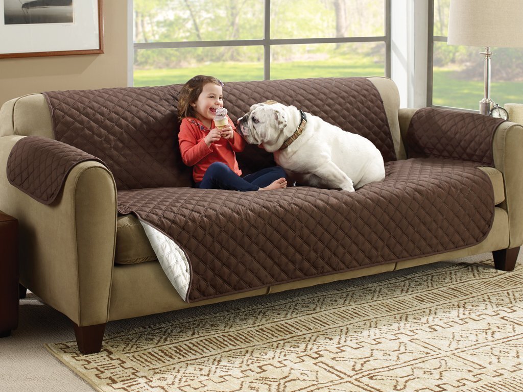 3-Seater Sofa Slipcover Quilted Couch Cover Water Resistant Furniture Protector