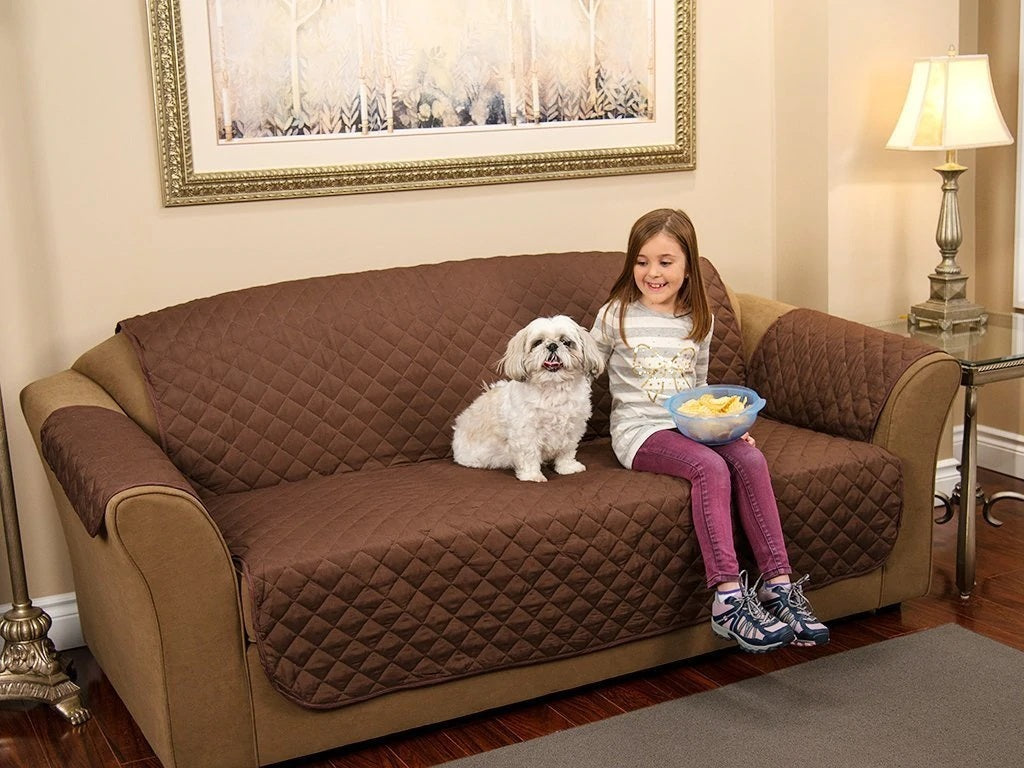 3-Seater Sofa Slipcover Quilted Couch Cover Water Resistant Furniture Protector