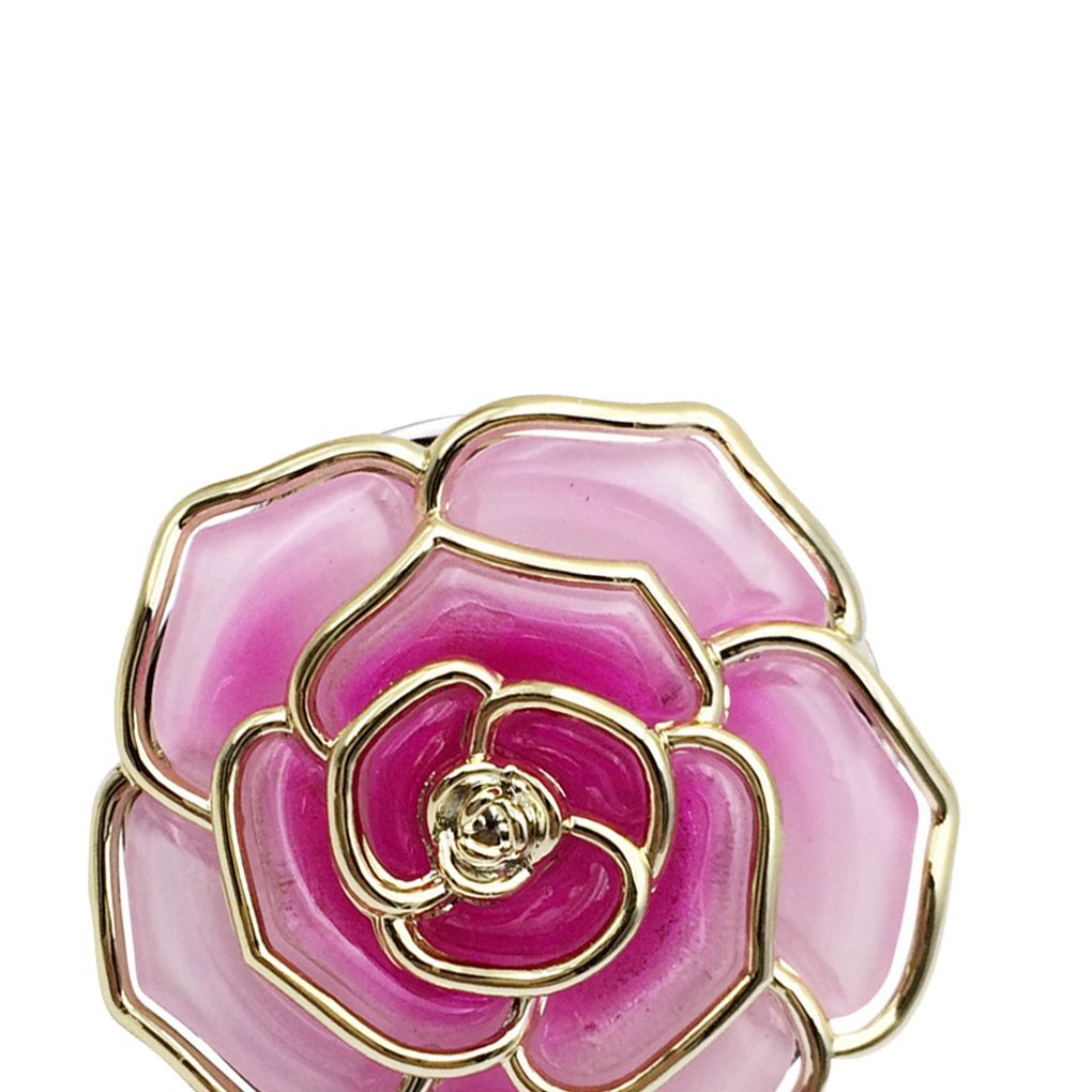 Rose Flower Purse Handbag Bag Hook Hanger Table Holder (Pink)