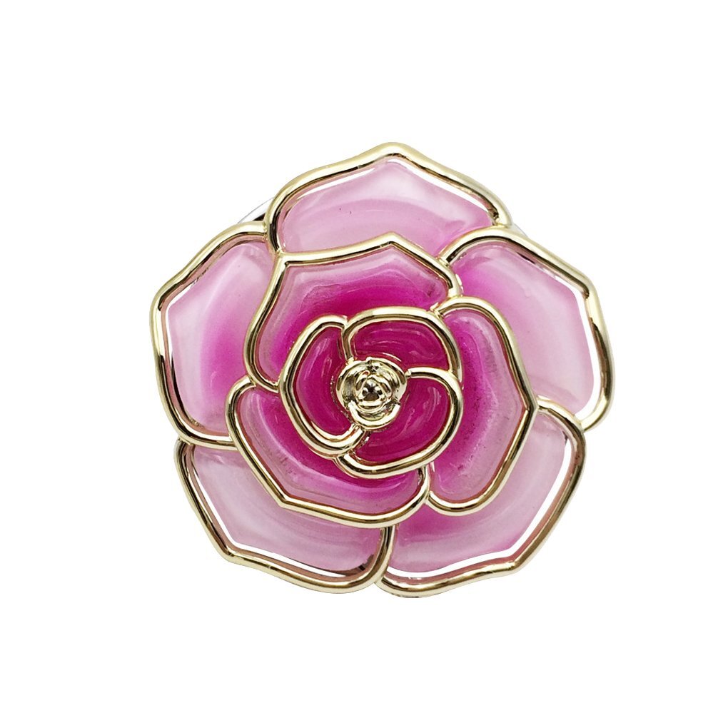 Rose Flower Purse Handbag Bag Hook Hanger Table Holder (Pink)