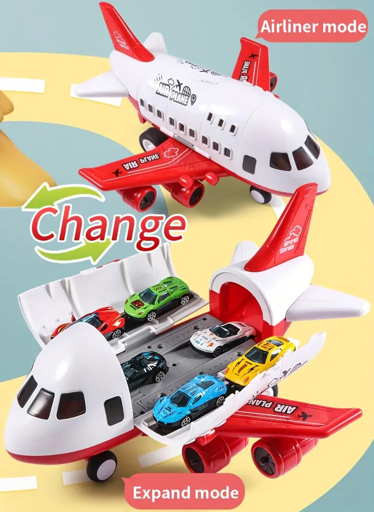 Adventure Large Aircraft Toy Dual-Mode Airliner Racetrack Racing Cars Play Set