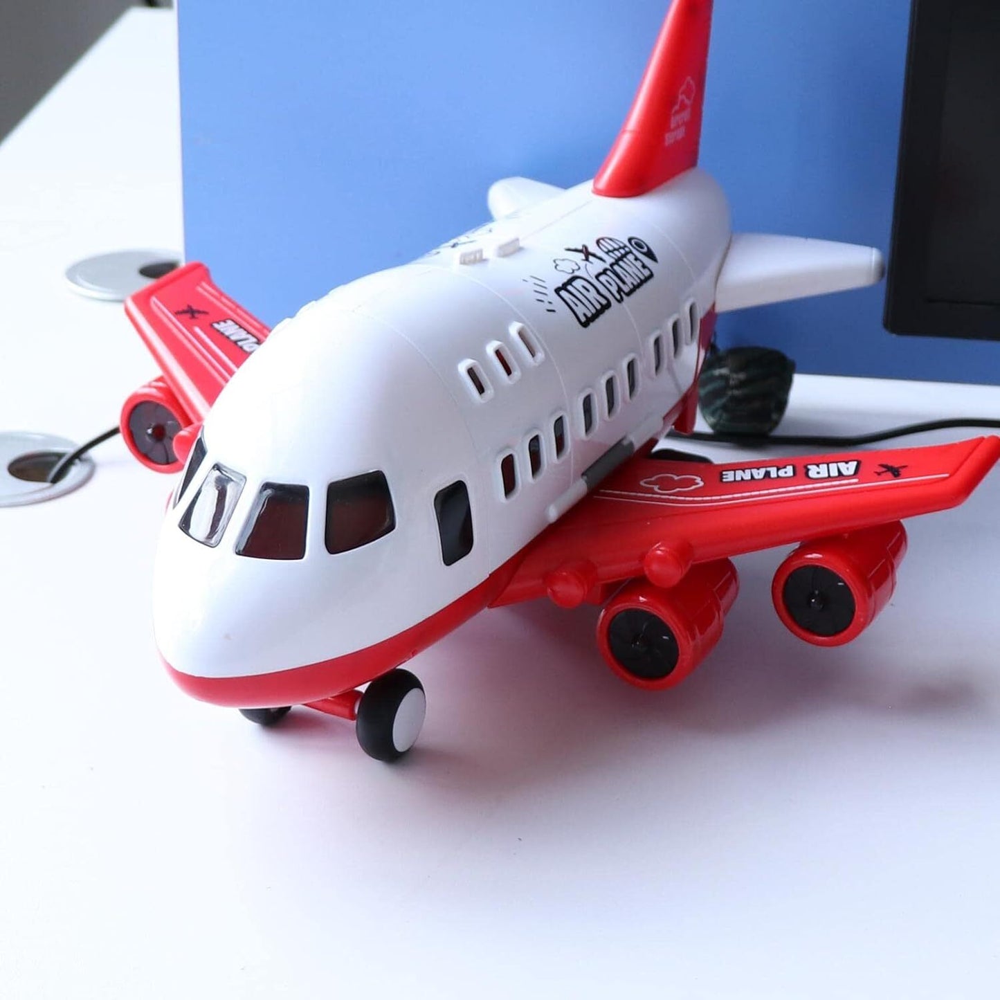 Adventure Large Aircraft Toy Dual-Mode Airliner Racetrack Racing Cars Play Set
