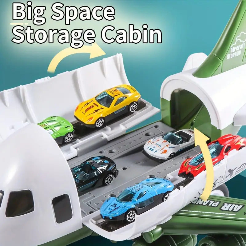 Adventure Large Aircraft Toy Dual-Mode Airliner Racetrack Racing Cars Play Set