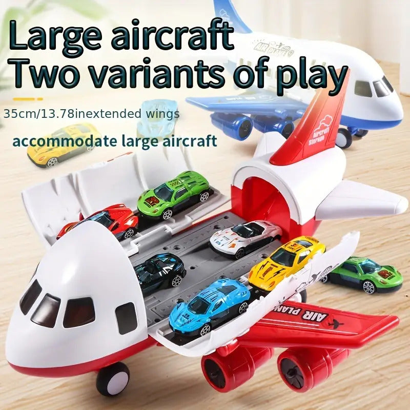 Adventure Large Aircraft Toy Dual-Mode Airliner Racetrack Racing Cars Play Set