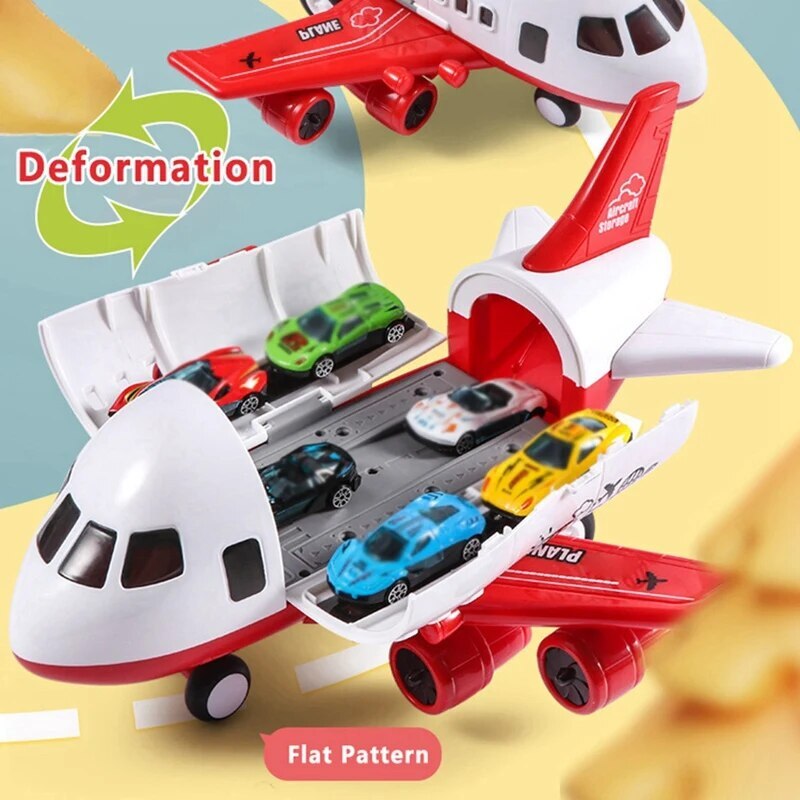 Adventure Large Aircraft Toy Dual-Mode Airliner Racetrack Racing Cars Play Set