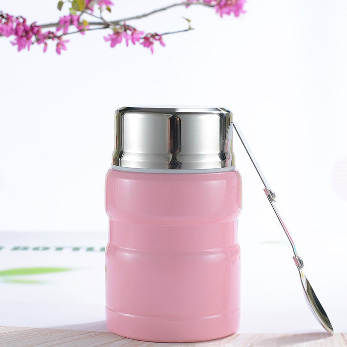 750mL Stainless Steel Vacuum Thermos Insulated Food Jar Lunch Box (Pink)