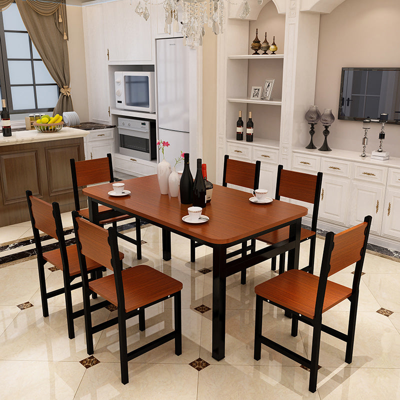 Bliss Large Wood & Steel Dining Table (Oak & Black)