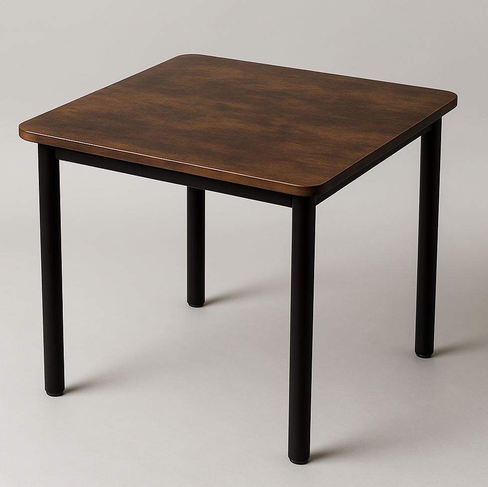 Harbor Industrial Rustic Wood & Steel Dining Table Square 80cm