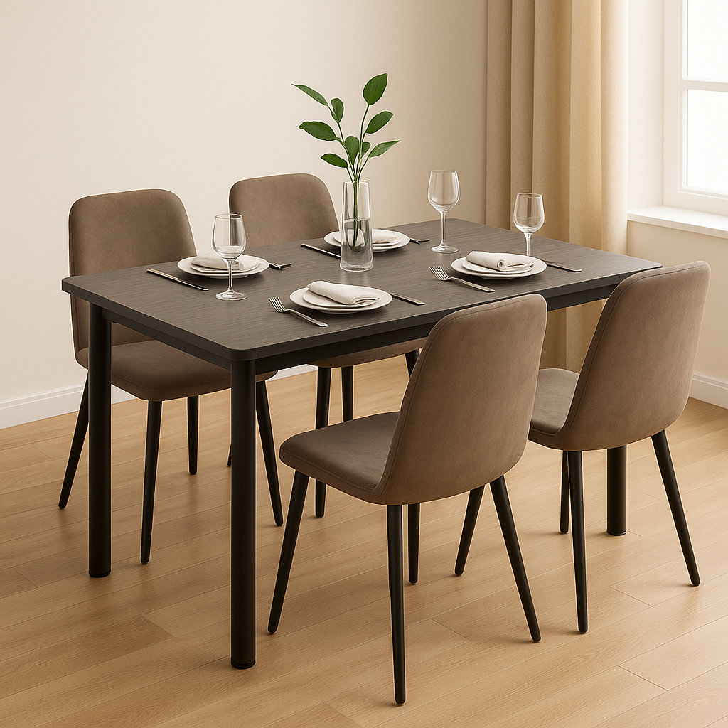 Heritage Industrial Wood & Metal Dining Table 100cm