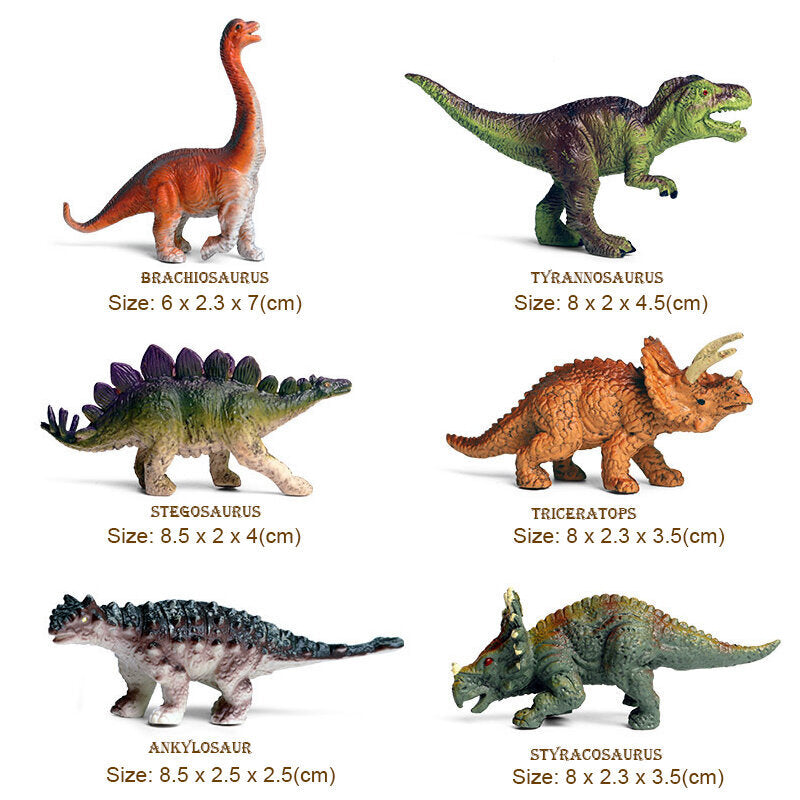 6 PCS Dinosaur Figures Toy Set