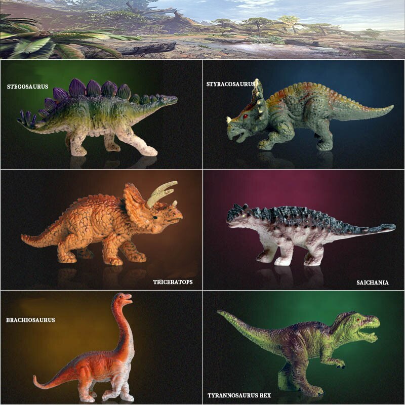 6 PCS Dinosaur Figures Toy Set