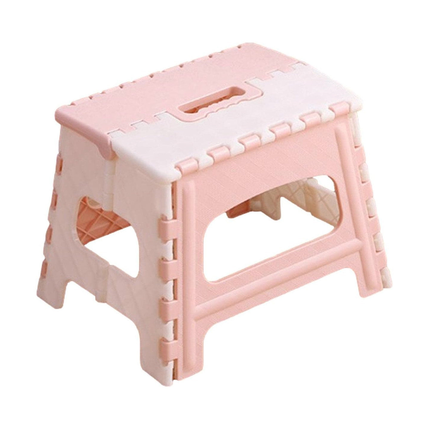 Portable Anti-Slip Foldable Step Stool for Kids and Adults (Pink)