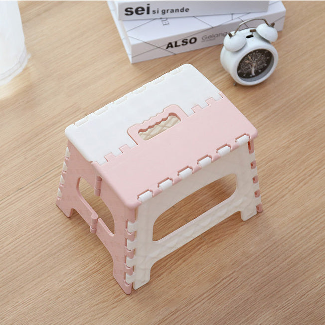 Portable Anti-Slip Foldable Step Stool for Kids and Adults (Pink)