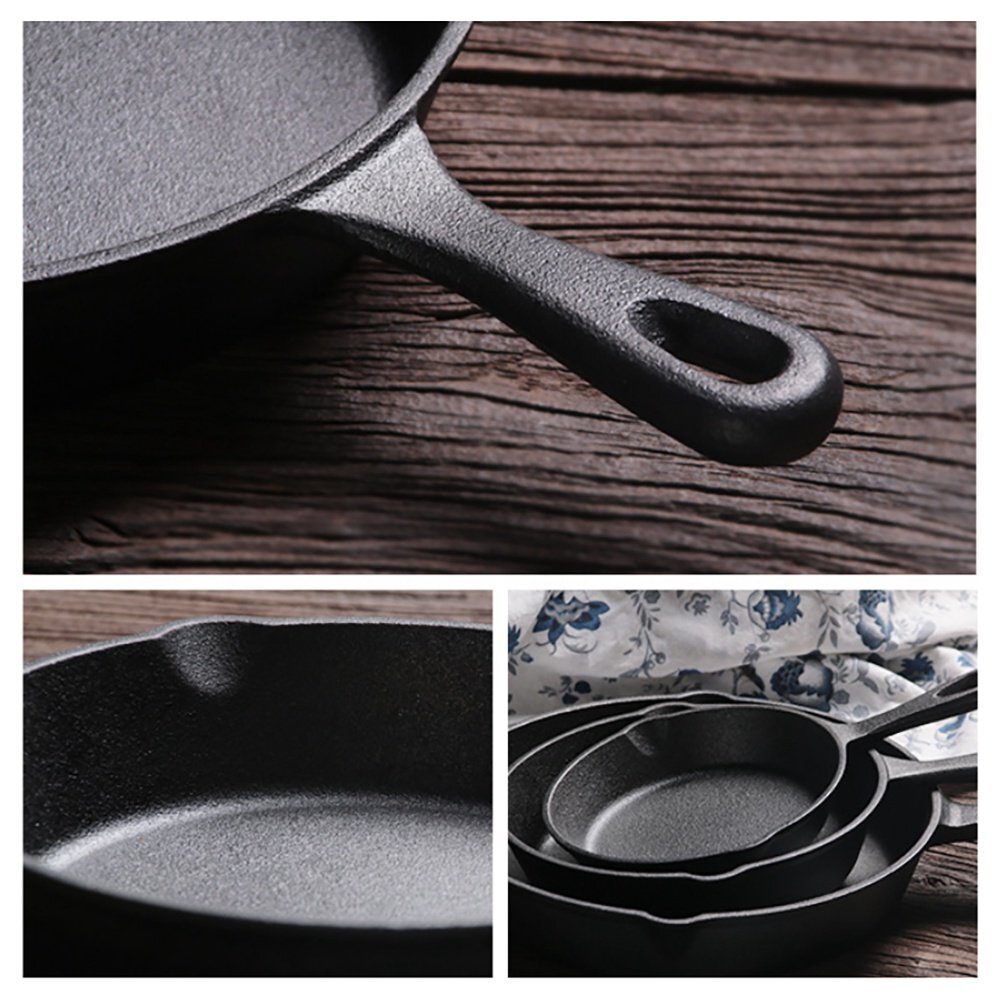 Heavy Duty Non-Stick Frying Pan Cooker Pot Cast Iron Skillet BBQ Grill Cookware