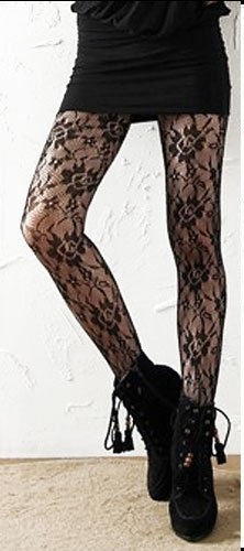 Deluxe Floral Patterned Pantyhose Stockings Leggings