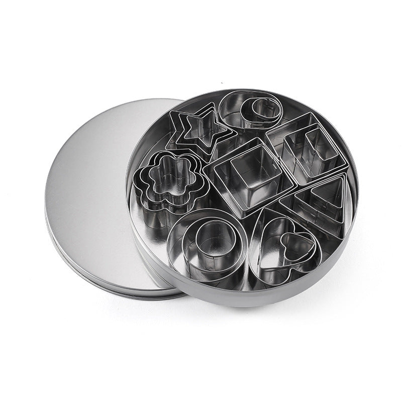 24PCS Stainless Steel Biscuit Cookie Cutter Set Baking Moulds