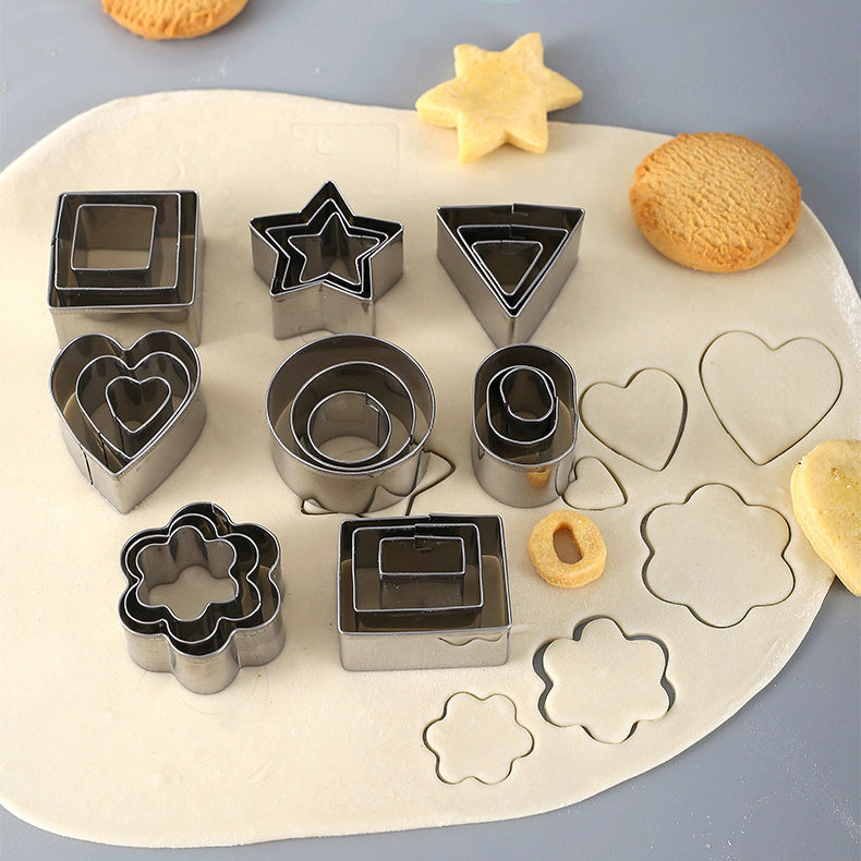 24PCS Stainless Steel Biscuit Cookie Cutter Set Baking Moulds