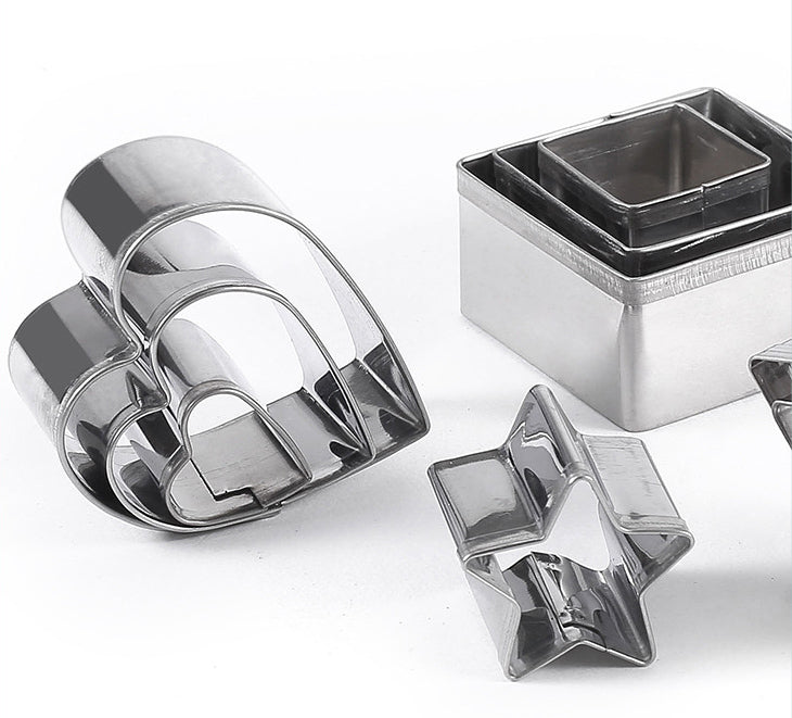24PCS Stainless Steel Biscuit Cookie Cutter Set Baking Moulds