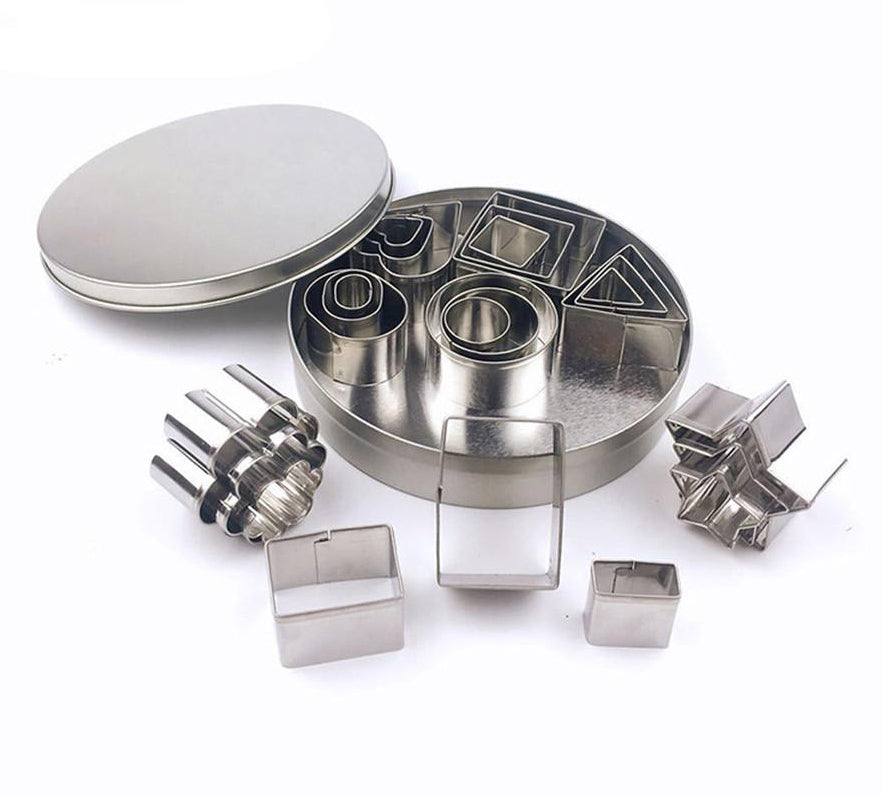 24PCS Stainless Steel Biscuit Cookie Cutter Set Baking Moulds