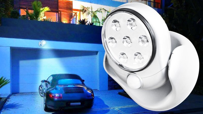 Motion Activated 360 Rotating 7 LED Wireless Motion Sensor Cordless Light