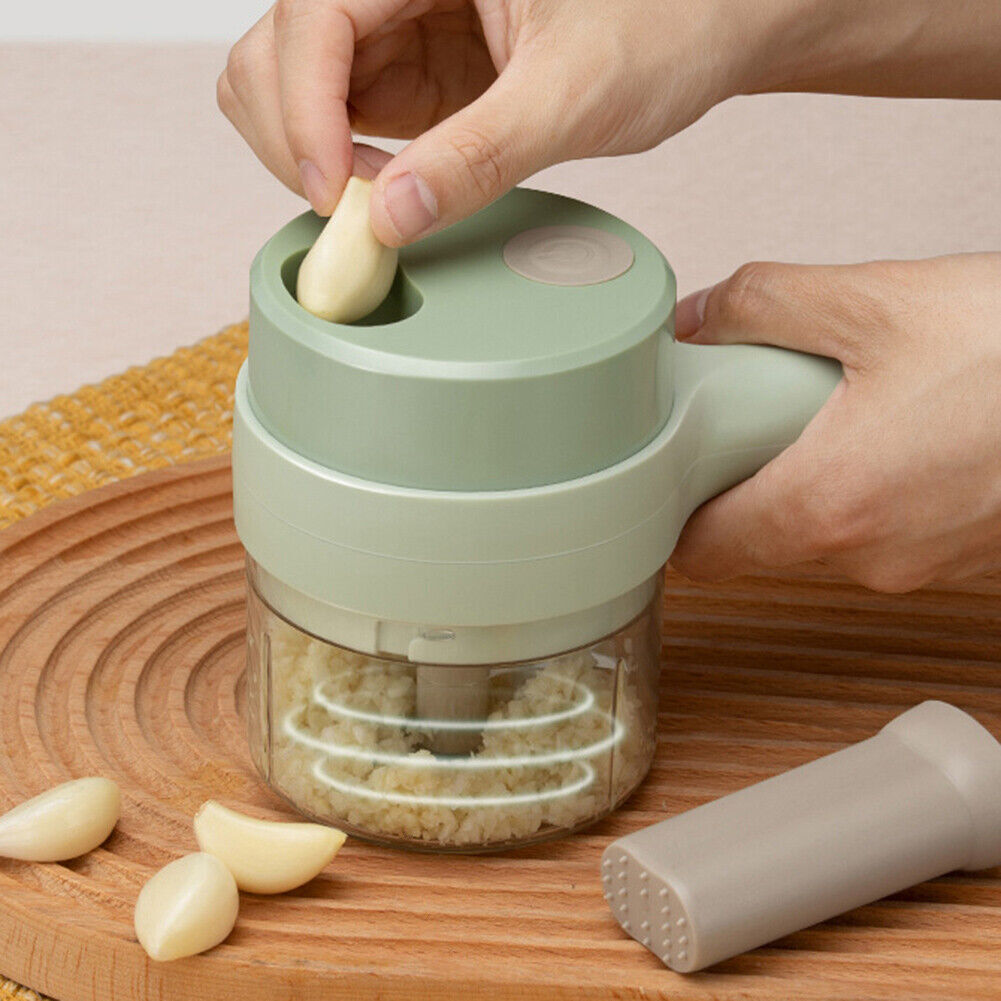 4 in 1 Portable Handheld Electric Vegetable Cutter Set Kitchen Slicer Chopper Food Grinder Processor