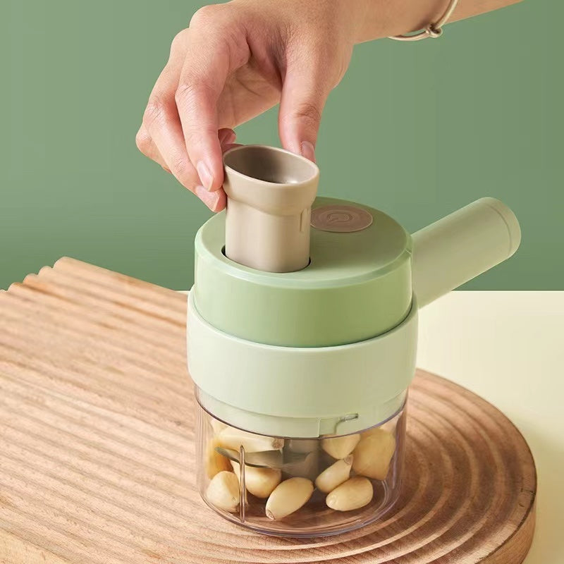 4 in 1 Portable Handheld Electric Vegetable Cutter Set Kitchen Slicer Chopper Food Grinder Processor