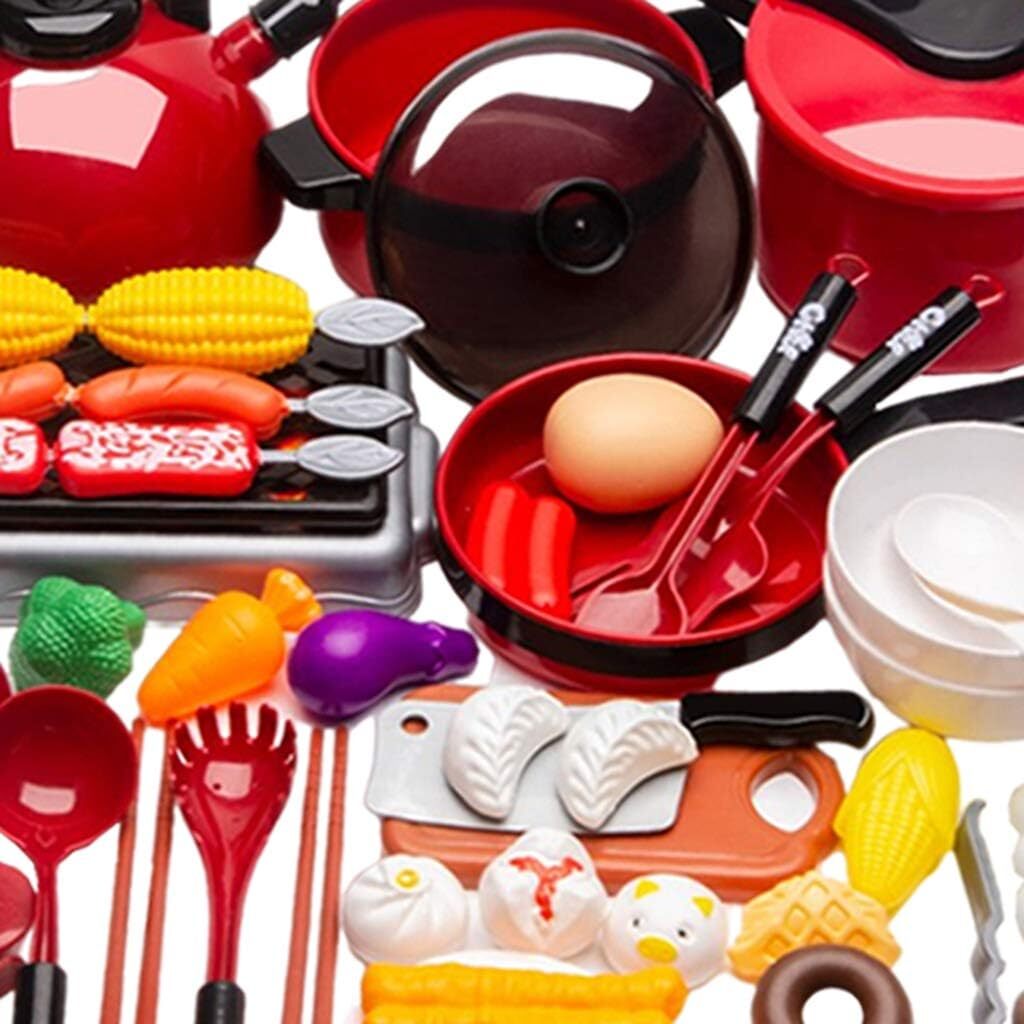 51-Piece Interactive Kitchen Cookware Pots Pans Utensils Play Food Cooking Toy Set
