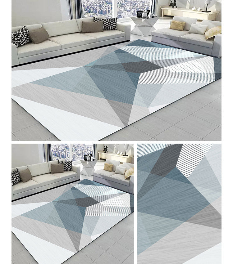 Mist Blue Modern Rug Carpet Mat (160 x 120)