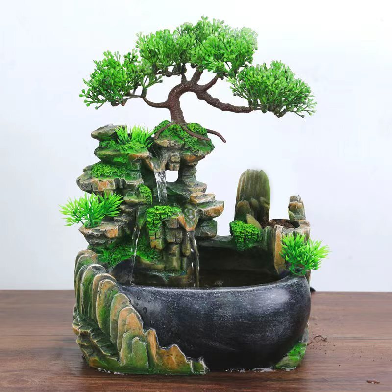 bonsai tree waterfall Calming Waterfall Fountain Bonsai Tree Water Feature Ornament