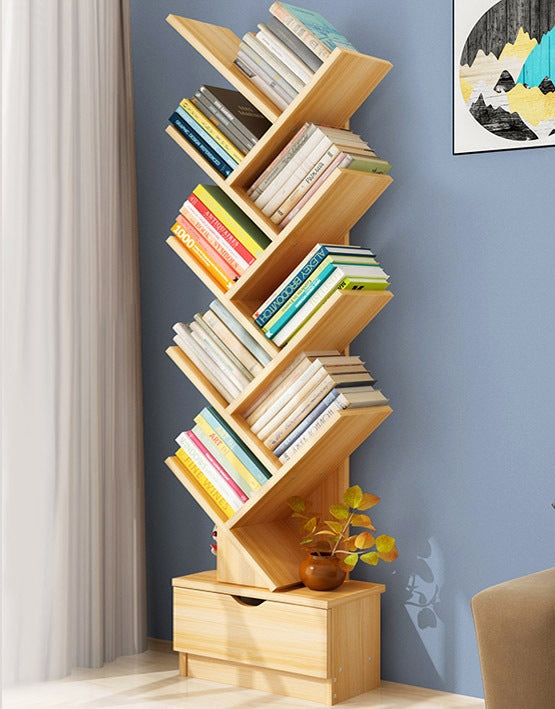 Resort Bookshelf Display Cabinet Shelf Bookcase Organizer (Oak)