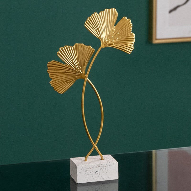 Ginkgo Leaves Ornament Sculpture Décor Home Office Decoration