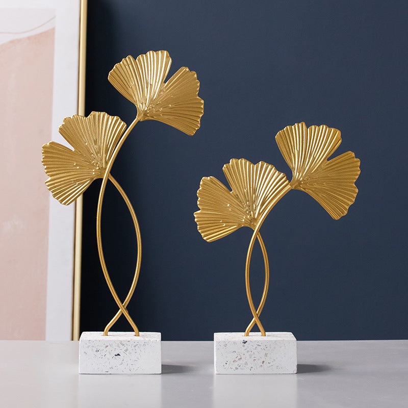 Ginkgo Leaves Ornament Sculpture Décor Home Office Decoration