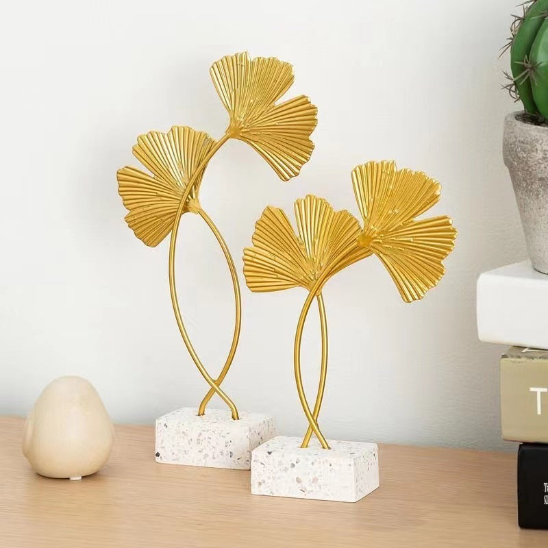 Ginkgo Leaves Ornament Sculpture Décor Home Office Decoration