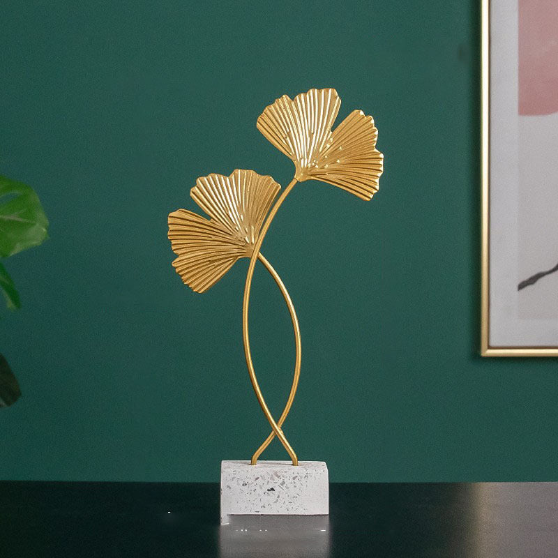 Ginkgo Leaves Ornament Sculpture Décor Home Office Decoration