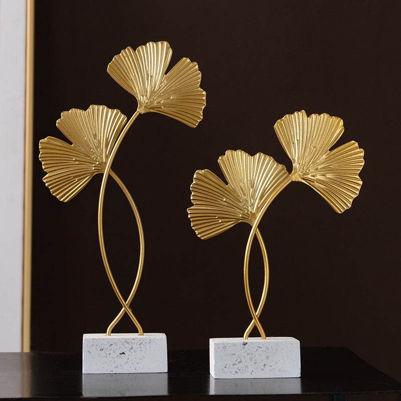 Ginkgo Leaves Ornament Sculpture Décor Home Office Decoration