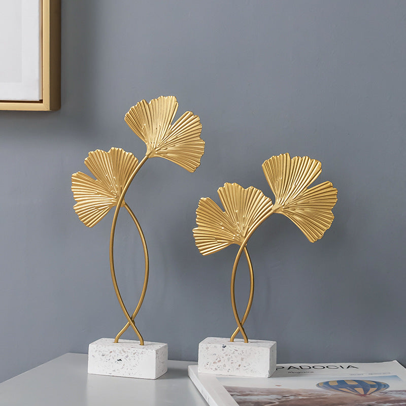 Ginkgo Leaves Ornament Sculpture Décor Home Office Decoration