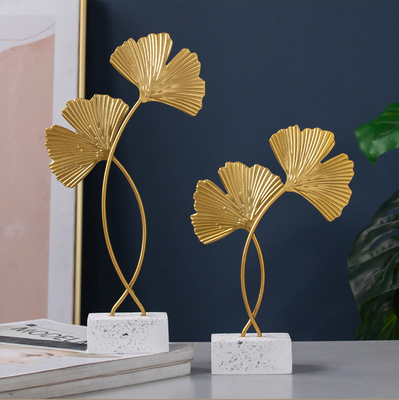 Ginkgo Leaves Ornament Sculpture Décor Home Office Decoration