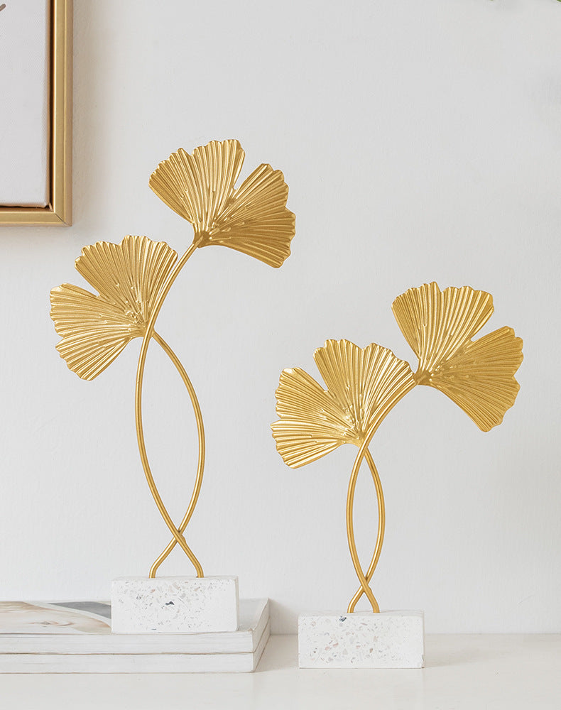 Ginkgo Leaves Ornament Sculpture Décor Home Office Decoration