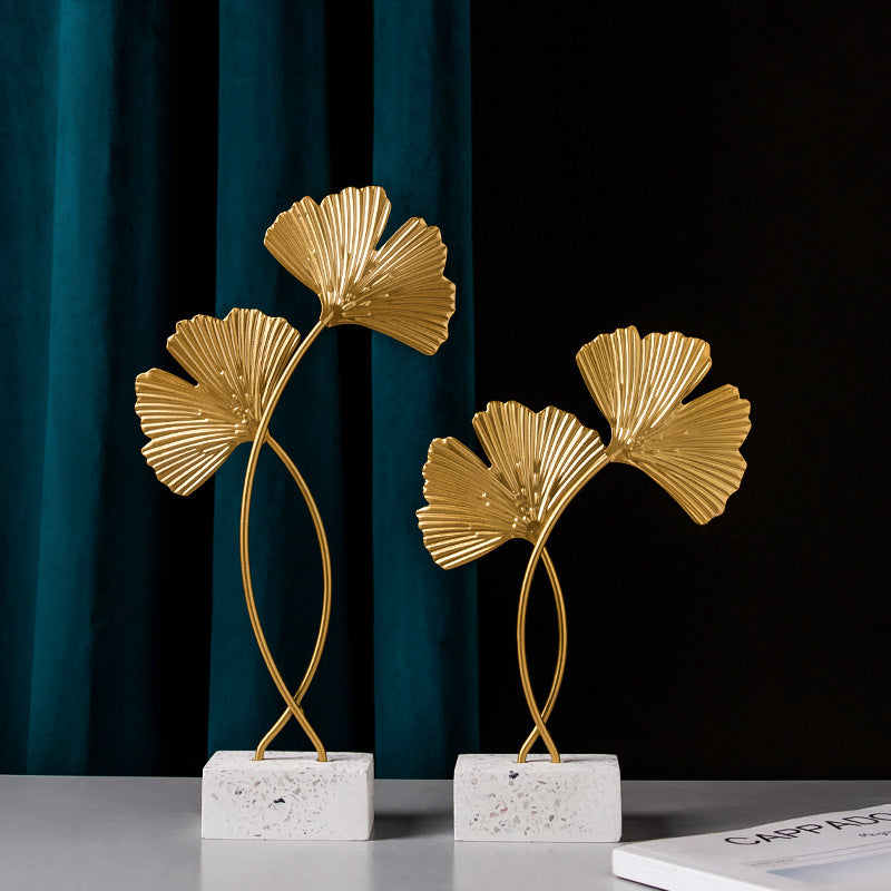 Ginkgo Leaves Ornament Sculpture Décor Home Office Decoration