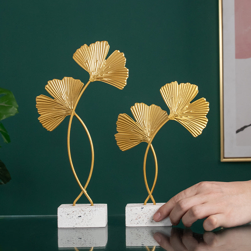 Ginkgo Leaves Ornament Sculpture Décor Home Office Decoration