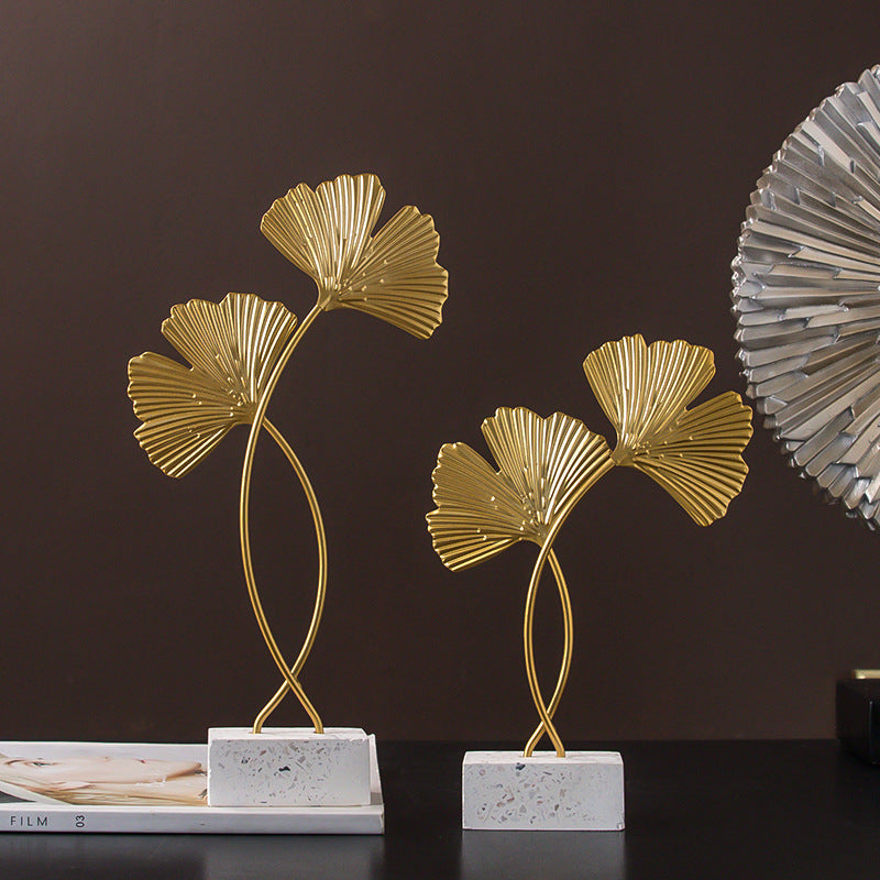 Ginkgo Leaves Ornament Sculpture Décor Home Office Decoration