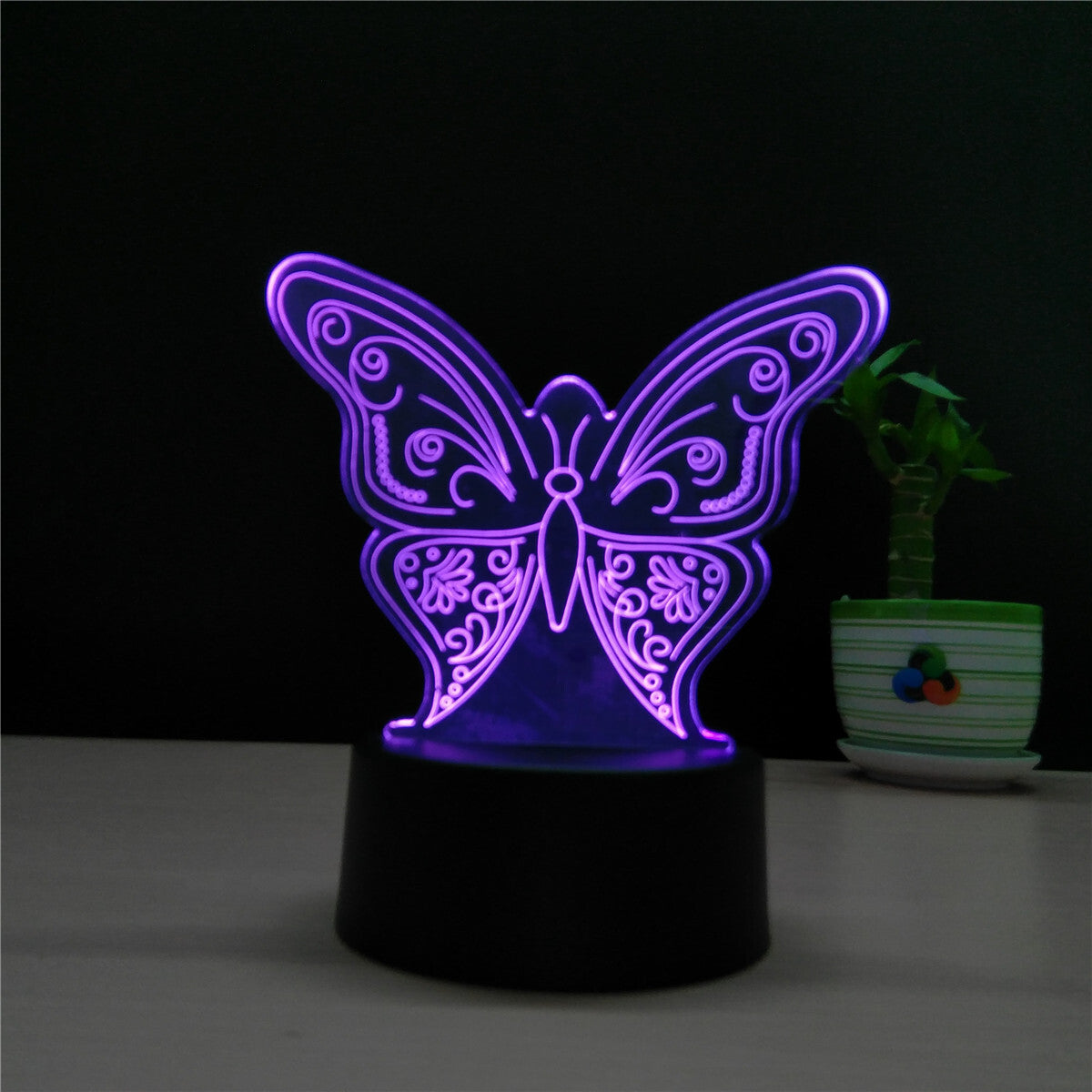 3D Butterfly LED Colour-Changing Night Light Lamp