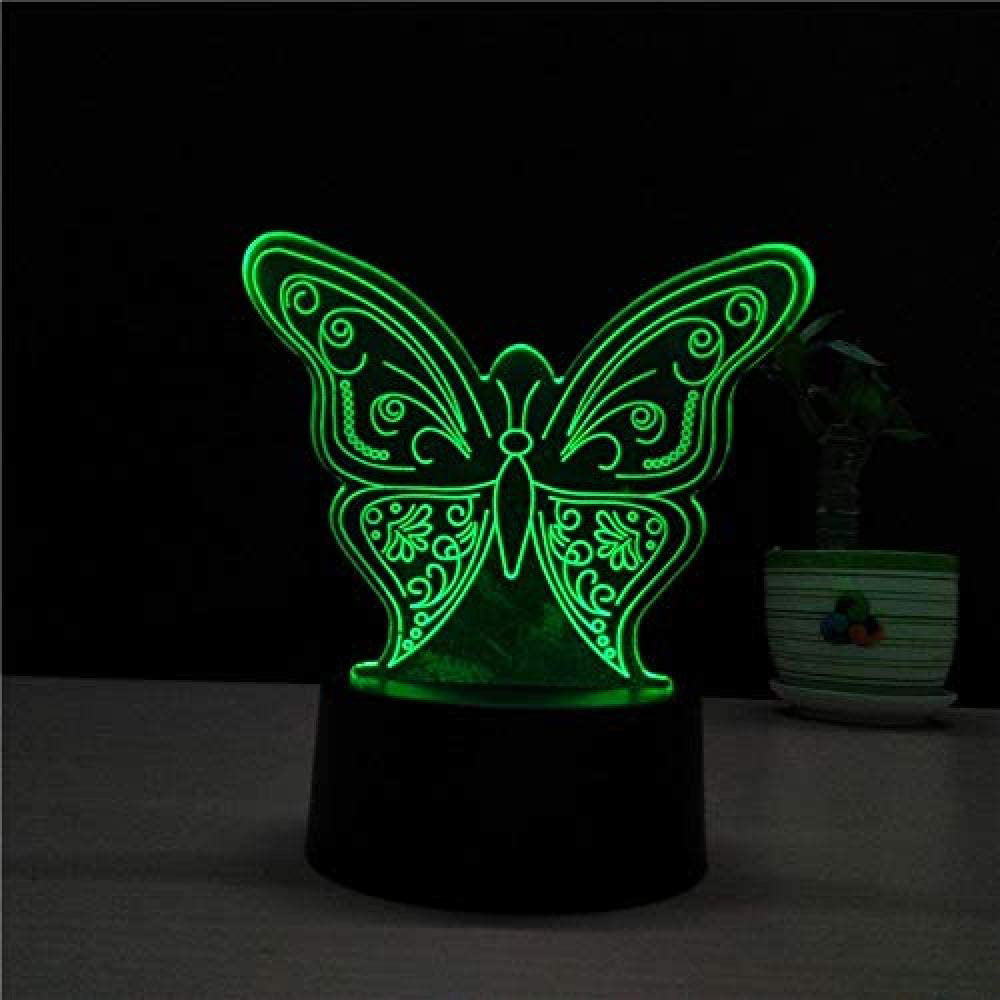 3D Butterfly LED Colour-Changing Night Light Lamp