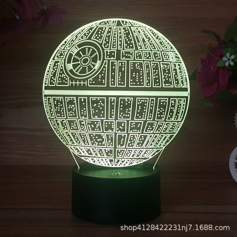 3D Planet Death Star War LED Colour-Changing Night Light Lamp