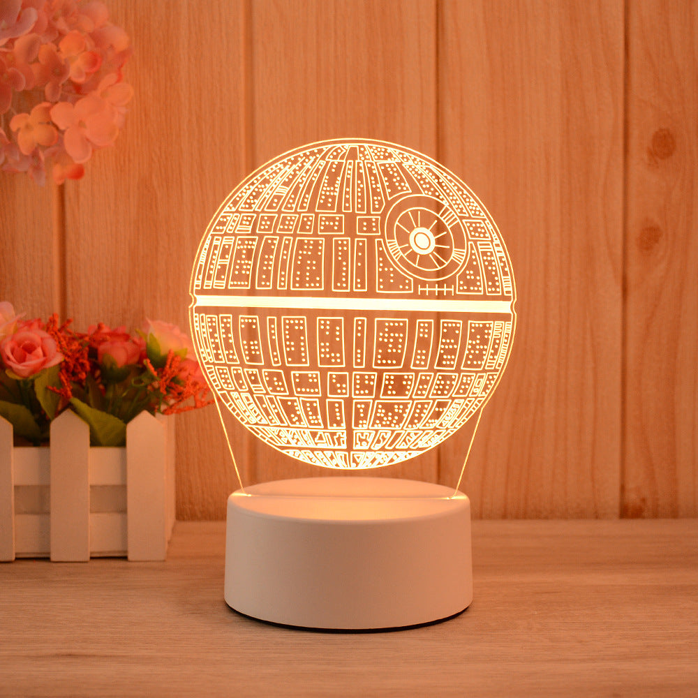 3D Planet Death Star War LED Colour-Changing Night Light Lamp