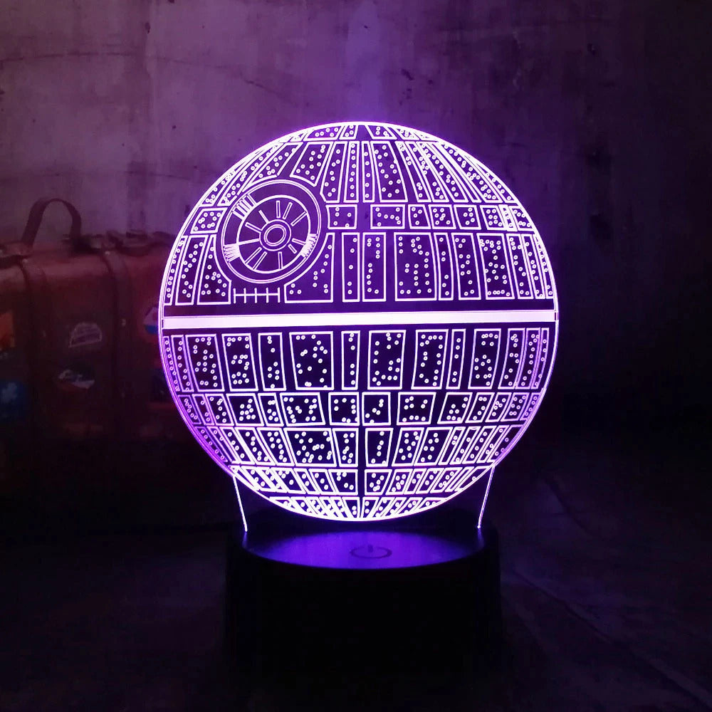 3D Planet Death Star War LED Colour-Changing Night Light Lamp