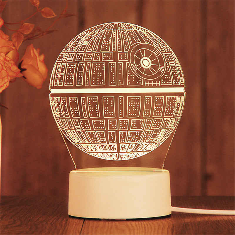 3D Planet Death Star War LED Colour-Changing Night Light Lamp
