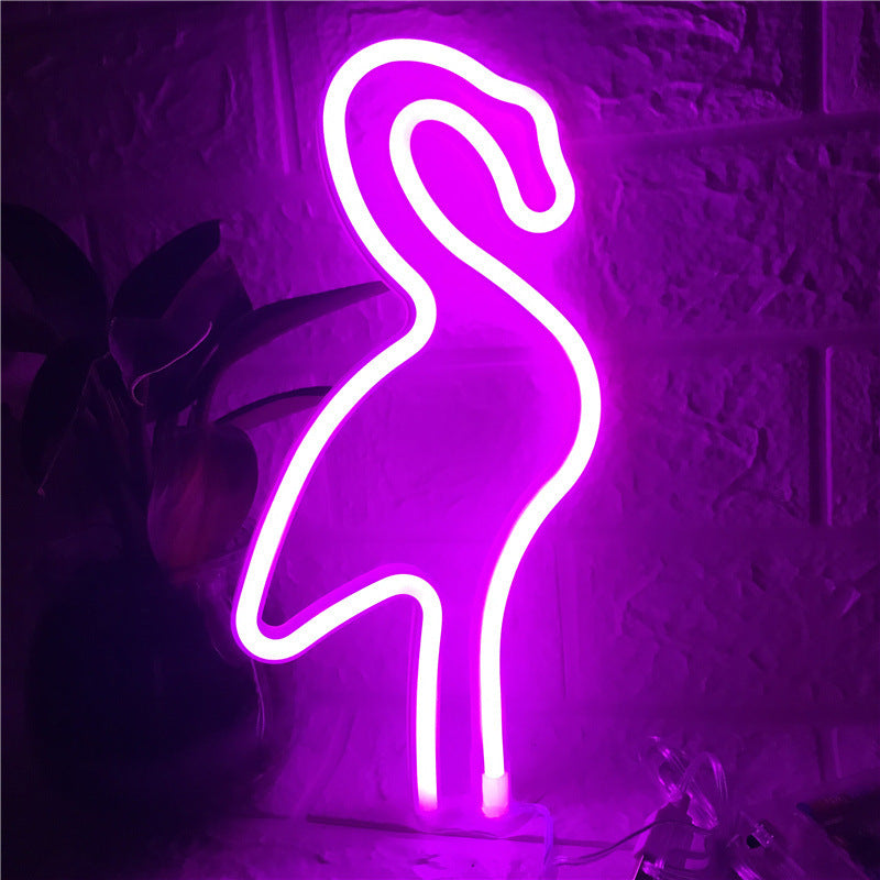 Flamingo LED Neon Light Lamp Decor Bedroom Party Bar Sign Art