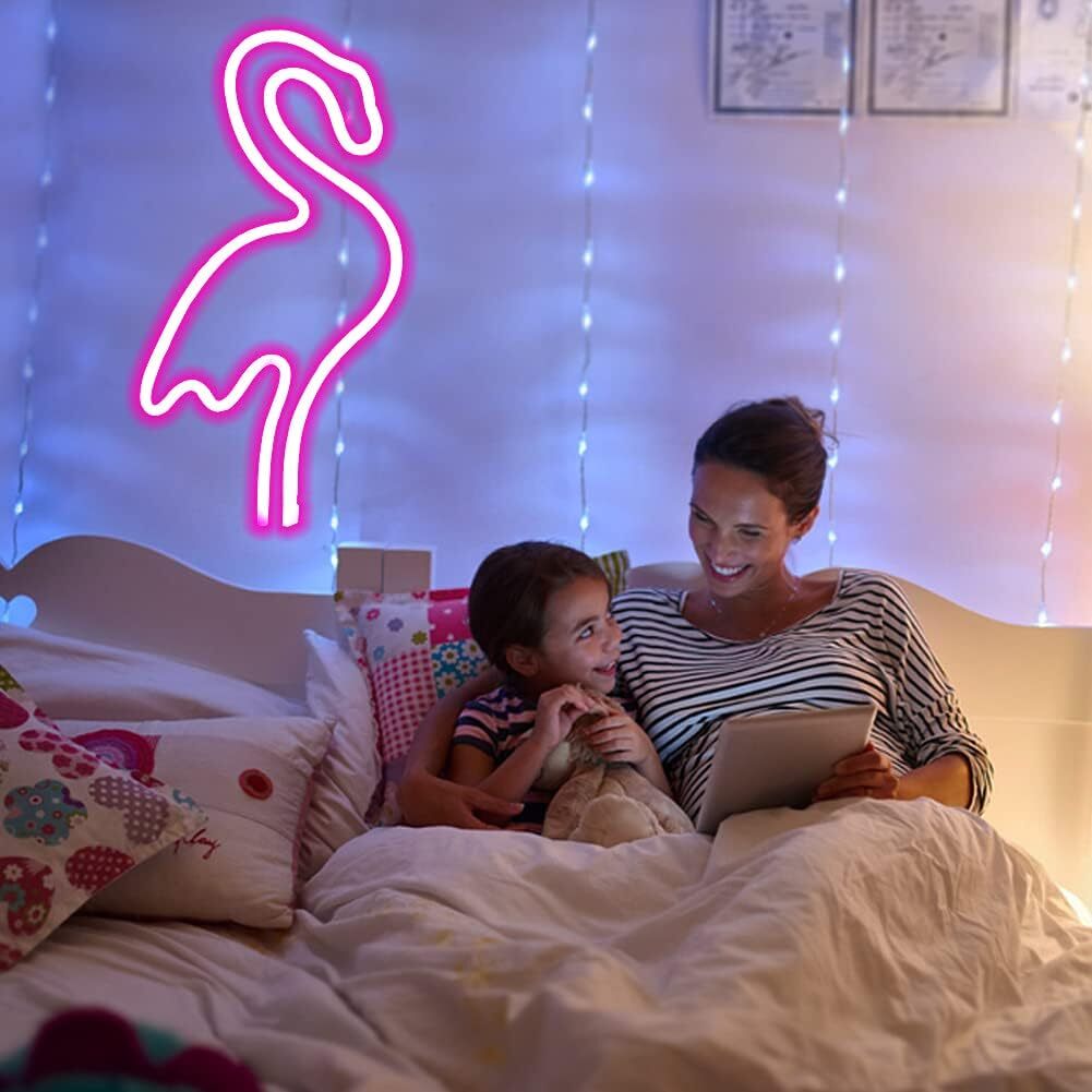 Flamingo LED Neon Light Lamp Decor Bedroom Party Bar Sign Art