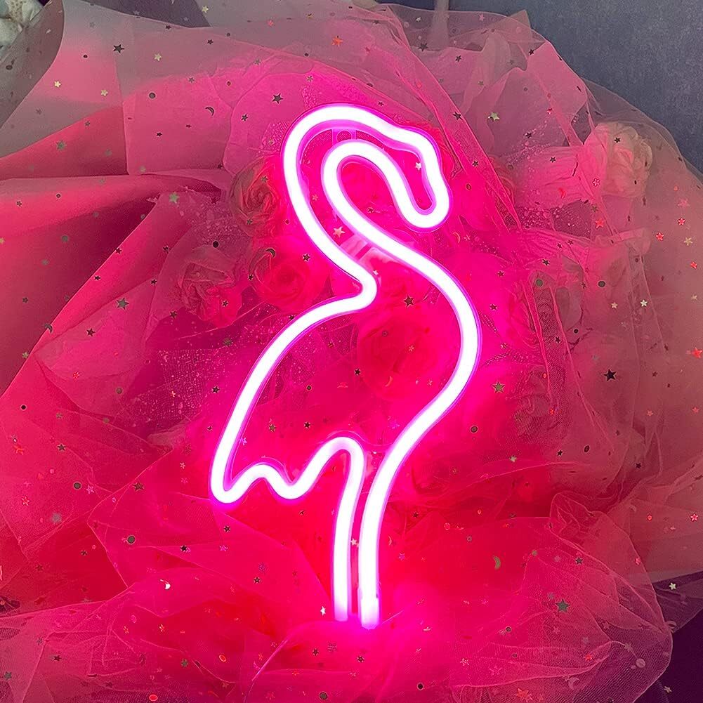Flamingo LED Neon Light Lamp Decor Bedroom Party Bar Sign Art